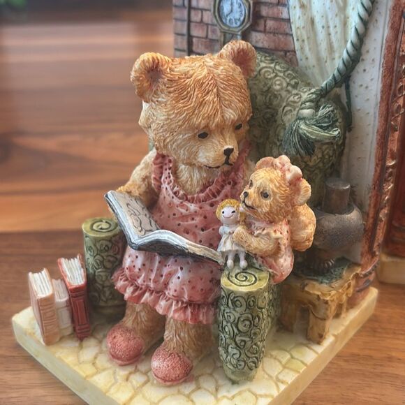 Vintage 1994 Mann Set of Teddy Bear Book Ends Teddy Tales Heavy - Picture 2 of 10